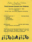 HSO Children's Concert 1994-1995 Season